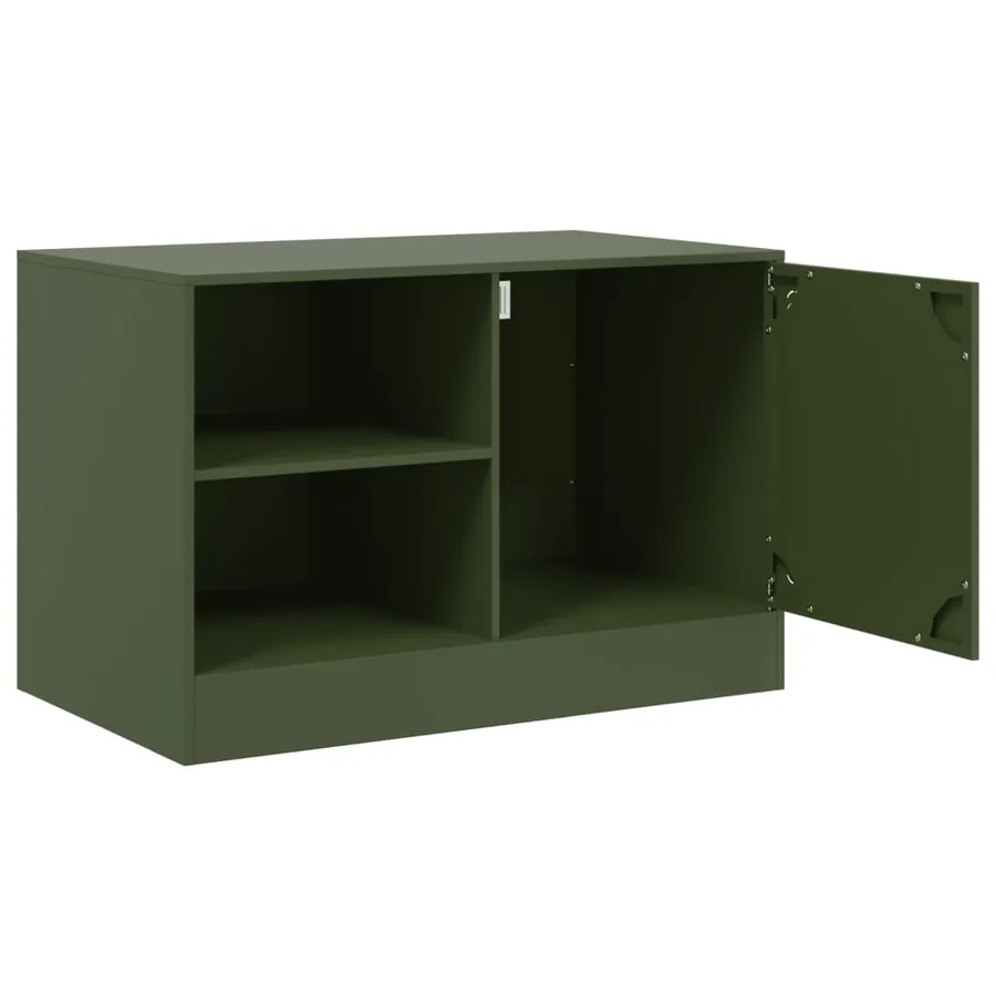 Meubles TV 2 pcs vert olive 67x39x44 cm acier - 7
