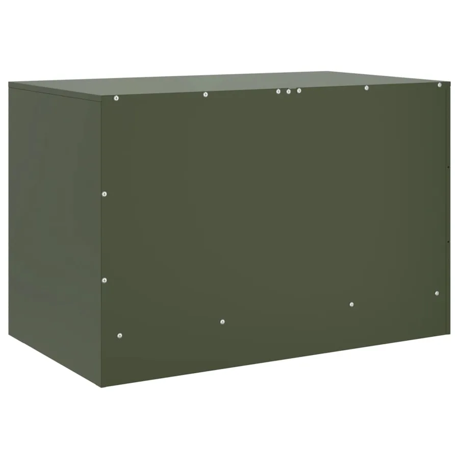 Meubles TV 2 pcs vert olive 67x39x44 cm acier - 9