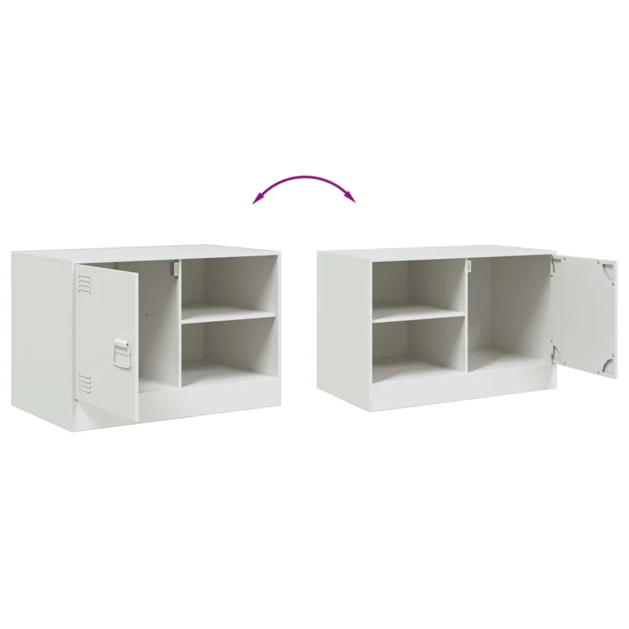 Meubles TV 2 pcs blanc 67x39x44 cm acier - 10