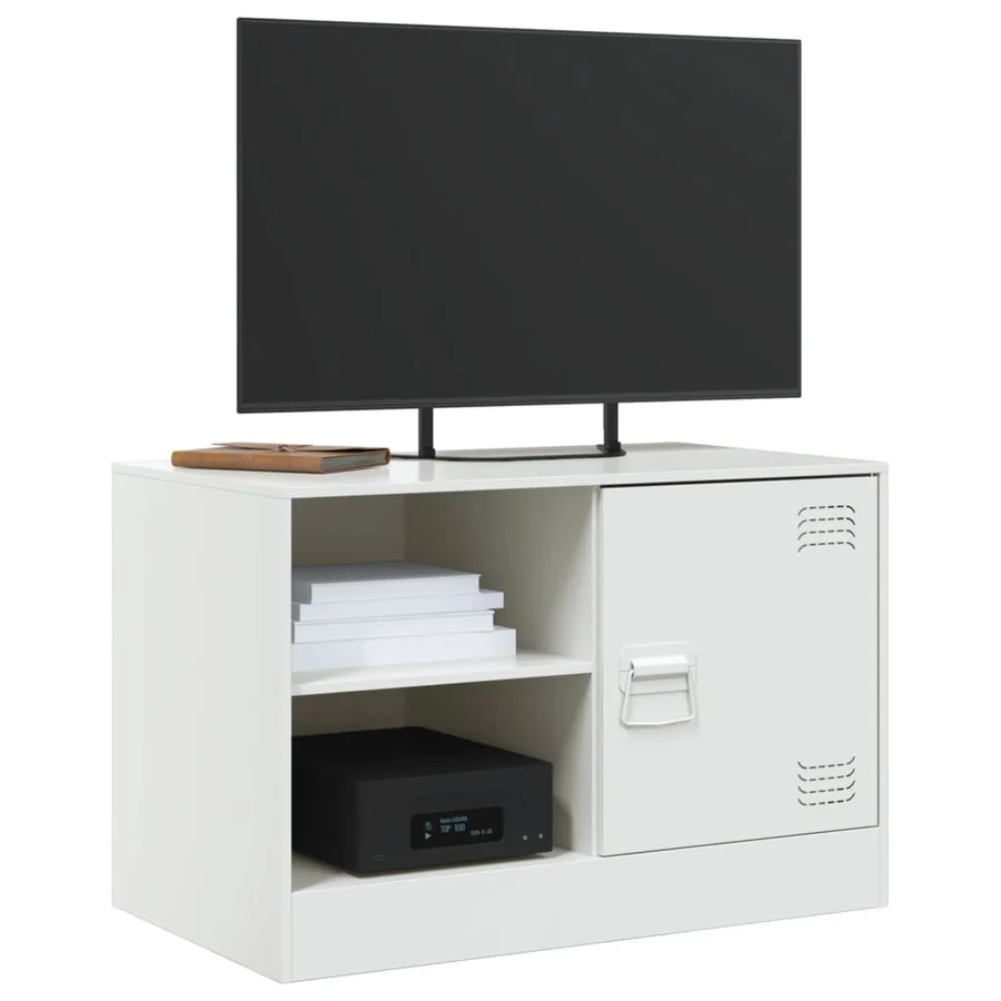 Meubles TV 2 pcs blanc 67x39x44 cm acier - 3