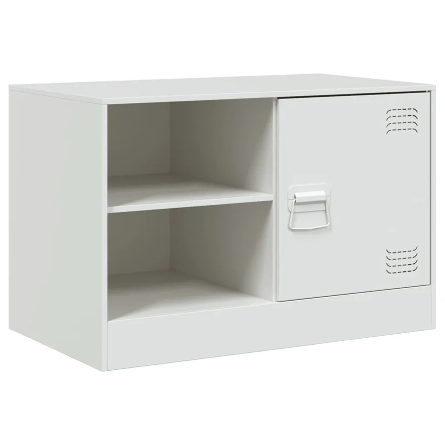 Meubles TV 2 pcs blanc 67x39x44 cm acier - 6