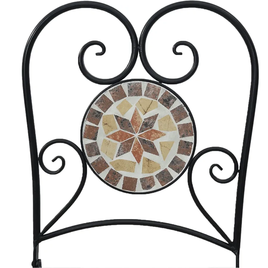 Chaises de bistro pliables lot de 2 terre cuite blanc céramique - 11
