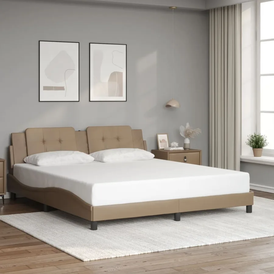 Cadre de lit avec LED sans matelas Zadar cappuccino 180x200 cm - 4