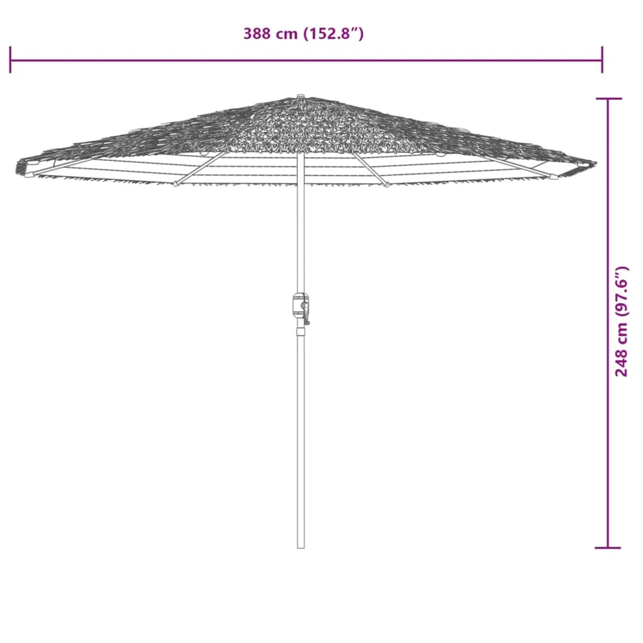 Parasol de jardin avec mât en acier bleu 388x388x248 cm - 11