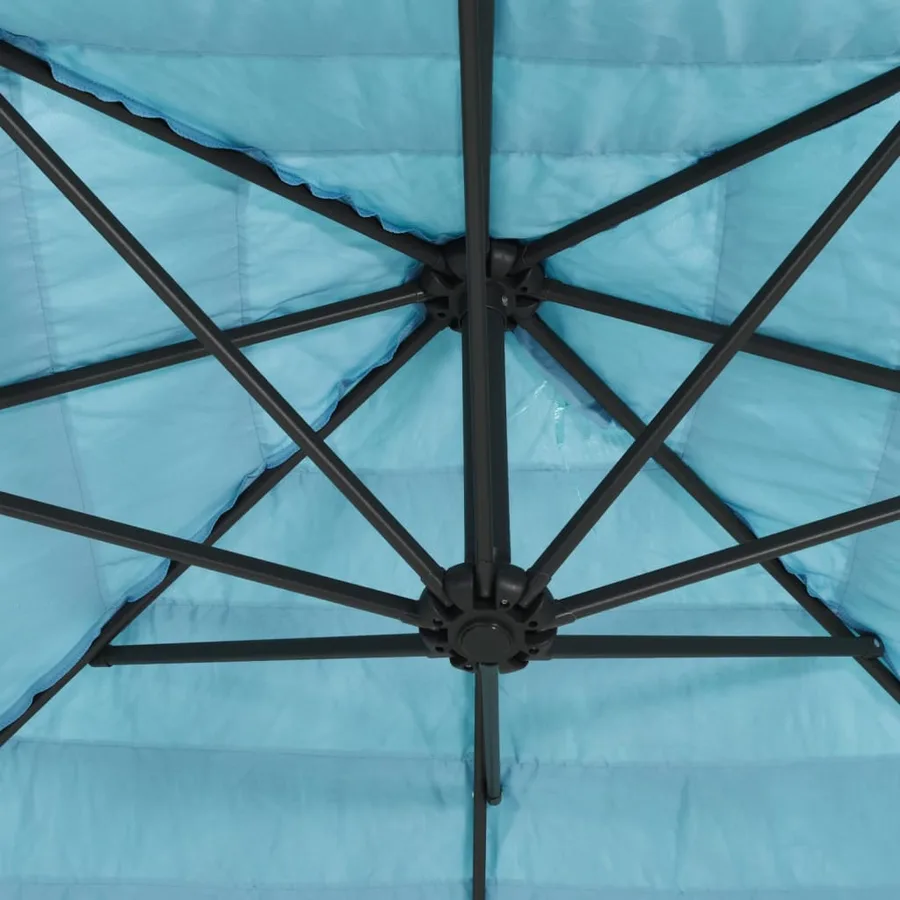Parasol de jardin avec mât en acier bleu 388x388x248 cm - 7