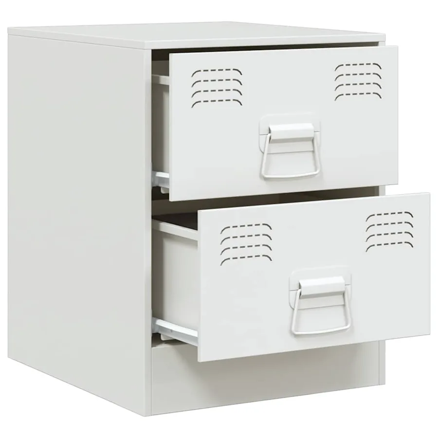 Tables de chevet 2 pcs blanc 34,5x39x44 cm acier - 6