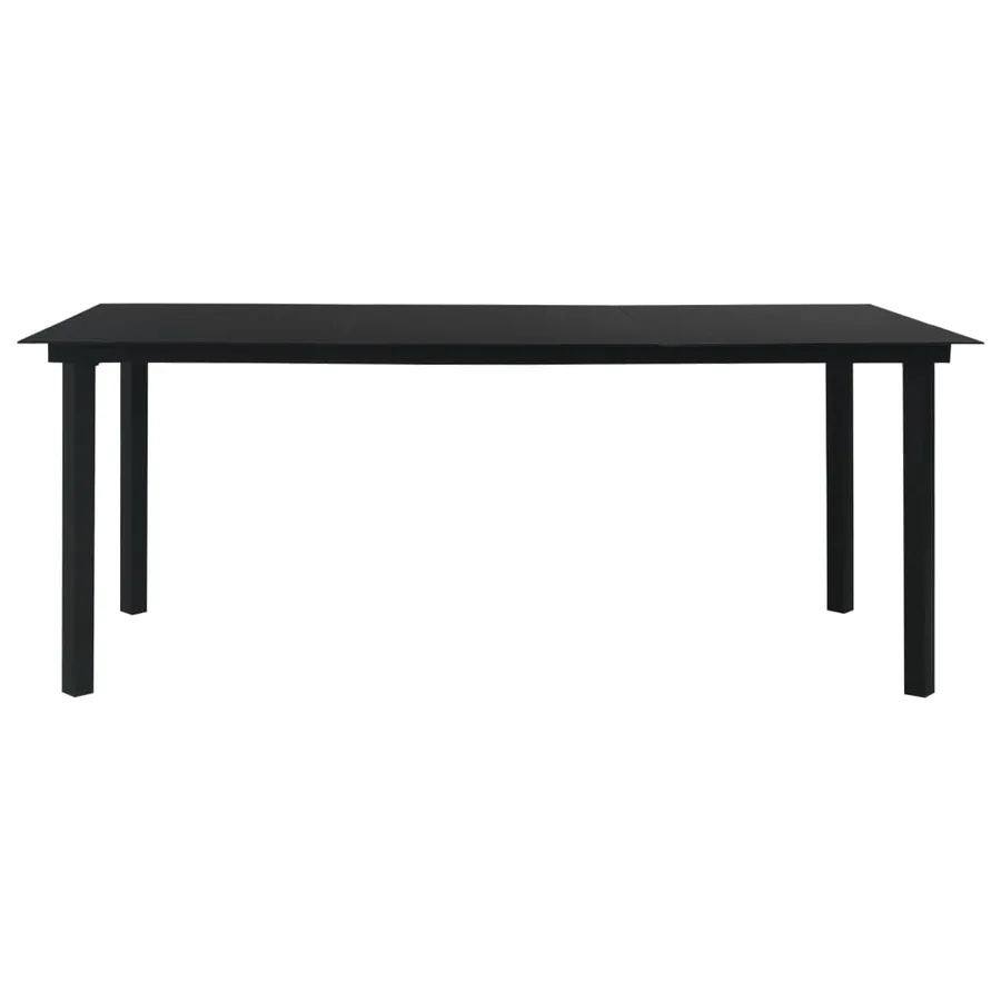 Ensemble à manger de jardin 7 pcs noir verre et acier - 4