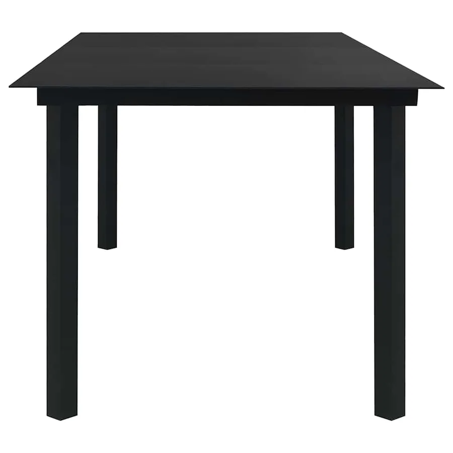 Ensemble à manger de jardin 7 pcs noir verre et acier - 5