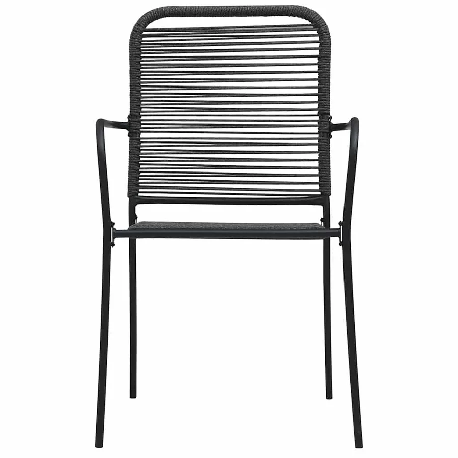 Ensemble à manger de jardin 7 pcs noir verre et acier - 9