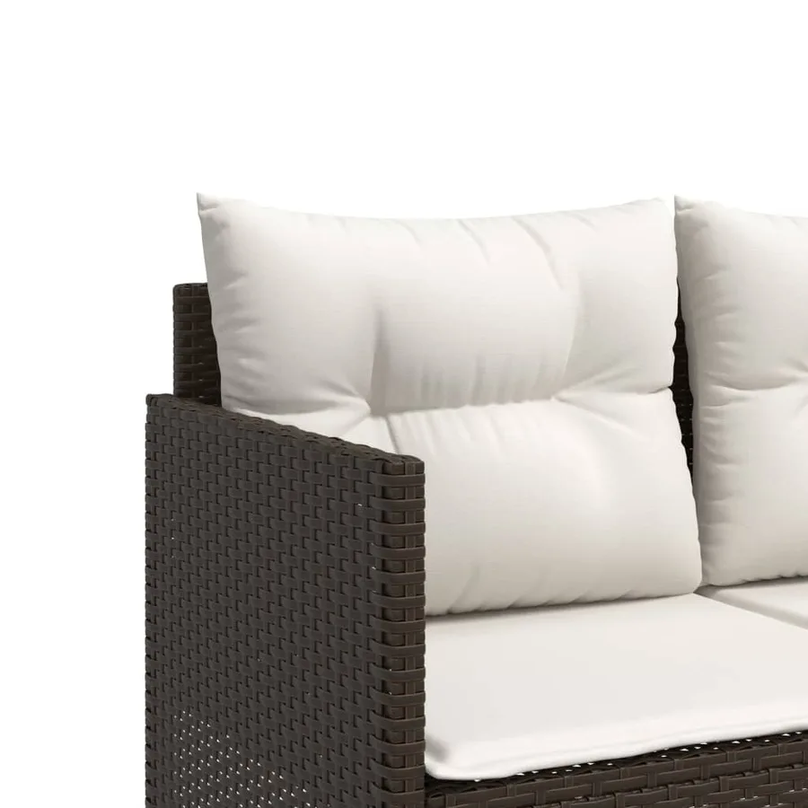 Salon de jardin avec coussins 5 pcs marron résine tressée - 6