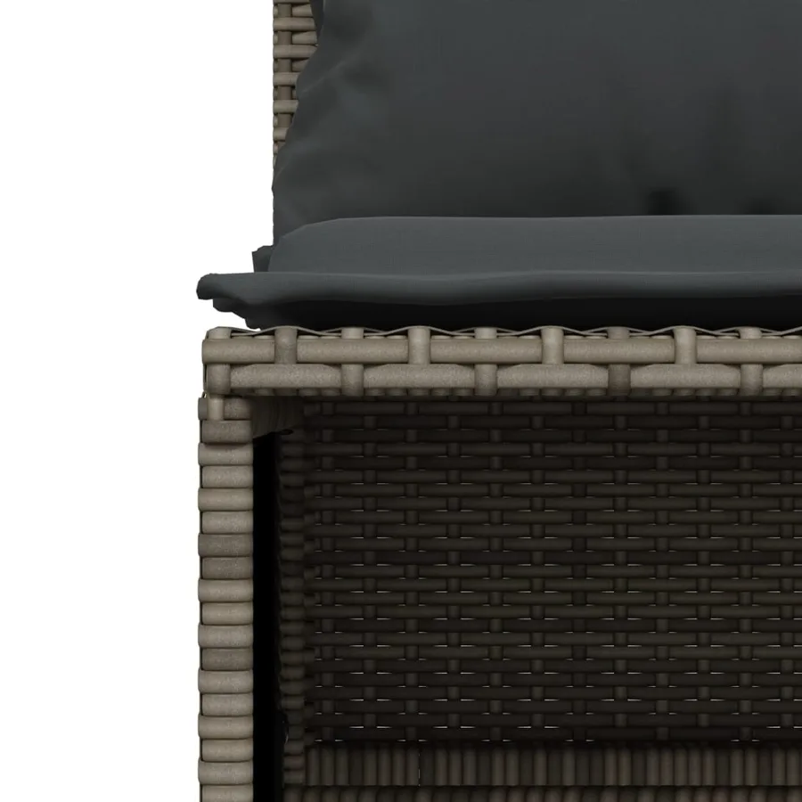 Salon de jardin 5 pcs avec coussins gris résine tressée - 5