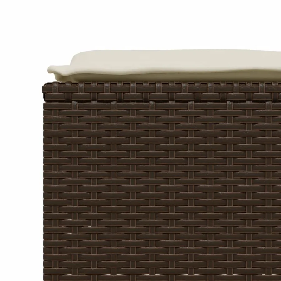 Salon de jardin avec coussins 5 pcs marron résine tressée - 5