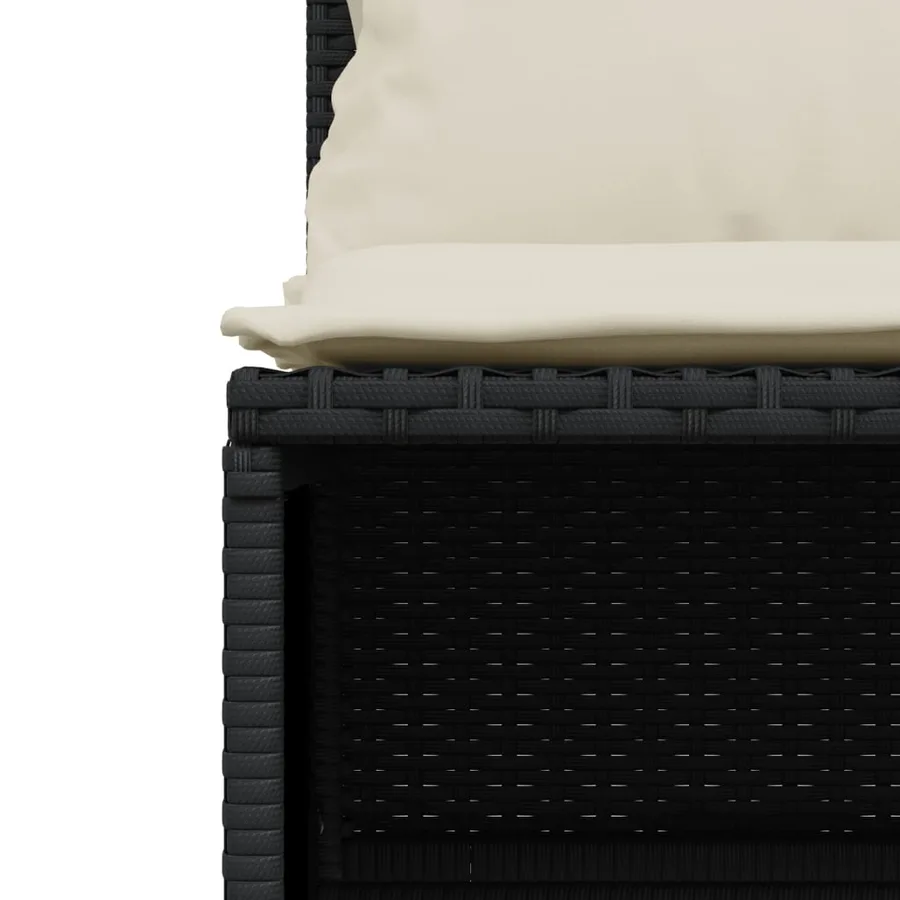 Salon de jardin 5 pcs avec coussins noir résine tressée - 5