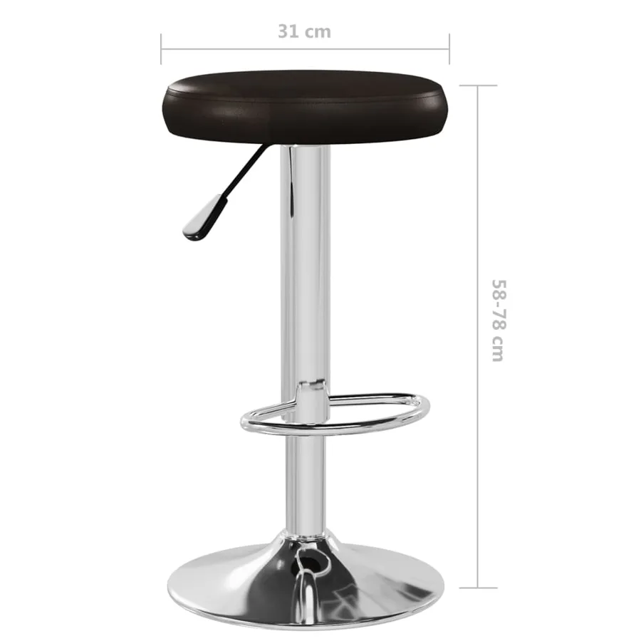 Tabourets de bar lot de 2 marron similicuir - 9