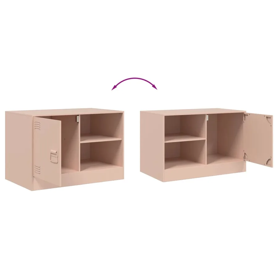 Meuble TV rose 67x39x44 cm acier - 10
