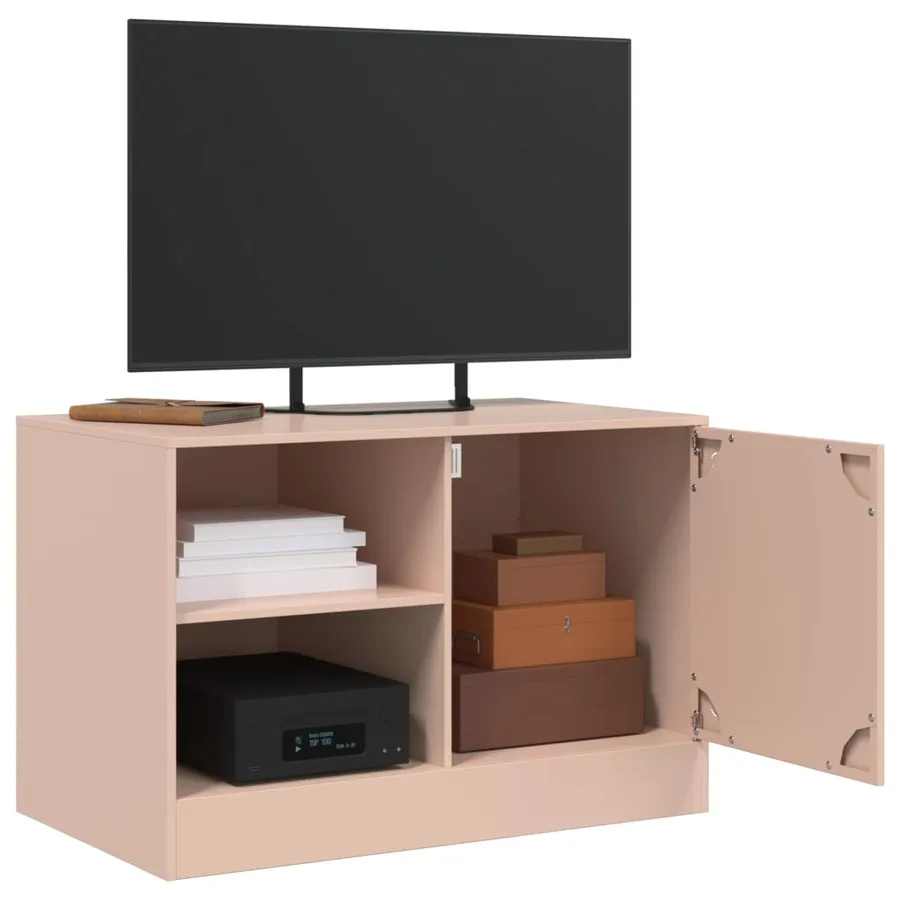 Meuble TV rose 67x39x44 cm acier - 5