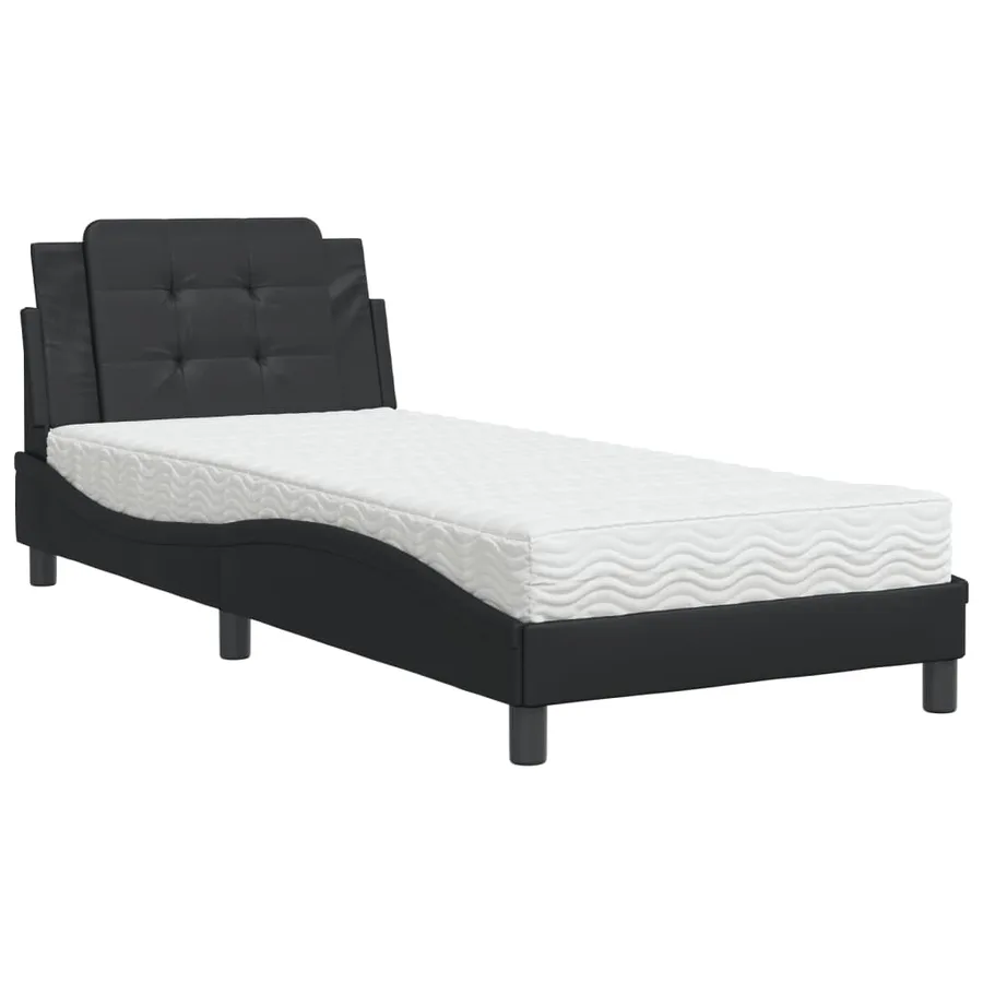 Cadre de lit sans matelas Zadar noir 100x200 cm similicuir - 2