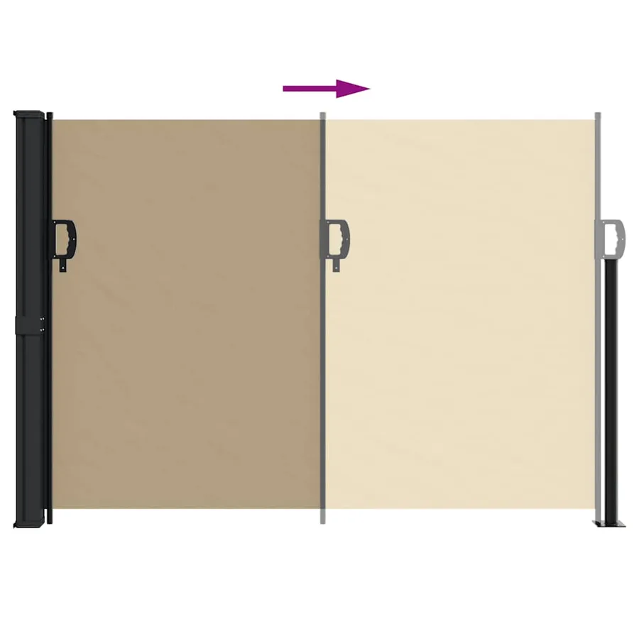 Auvent latéral rétractable beige 140x600 cm - 5