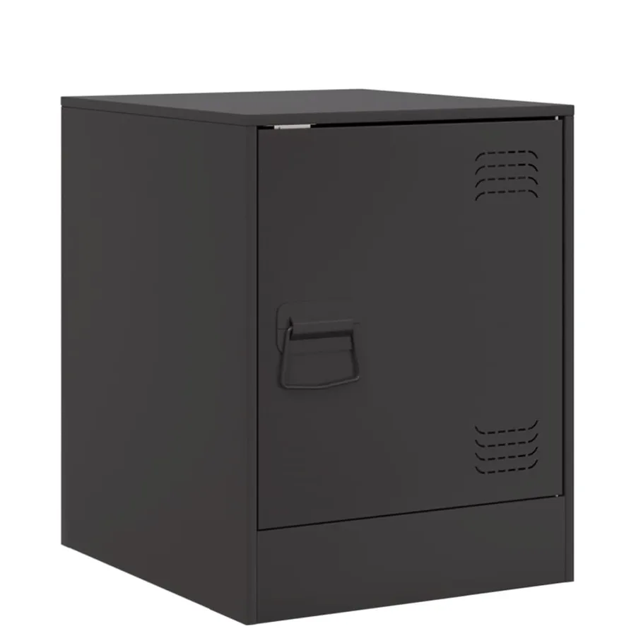 Table de chevet noir 34,5x39x44 cm acier - 2