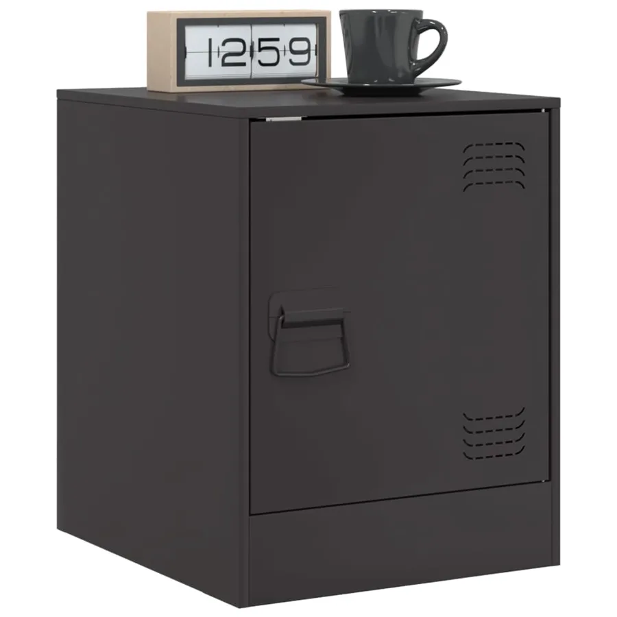 Table de chevet noir 34,5x39x44 cm acier - 4