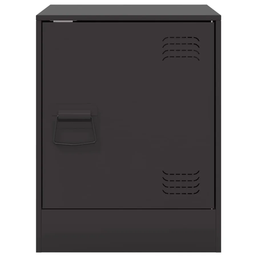 Table de chevet noir 34,5x39x44 cm acier - 6