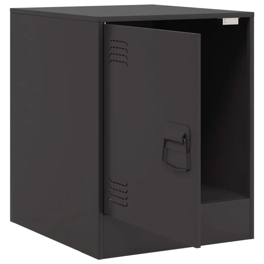 Table de chevet noir 34,5x39x44 cm acier - 7