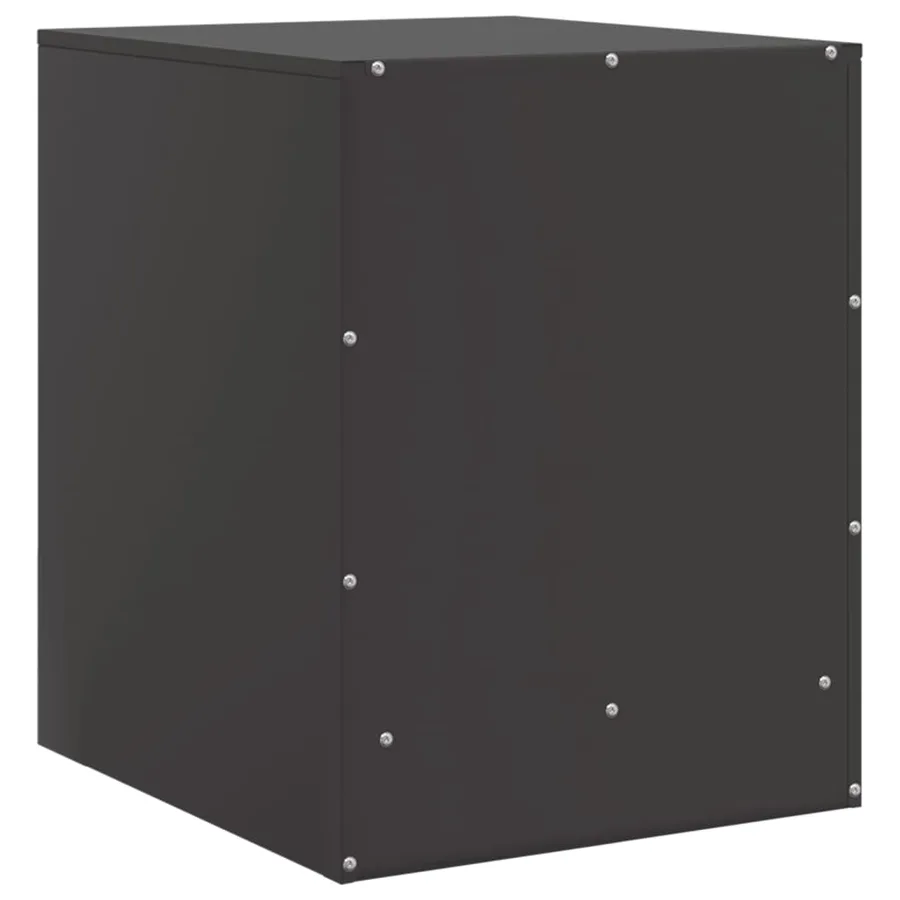 Table de chevet noir 34,5x39x44 cm acier - 9