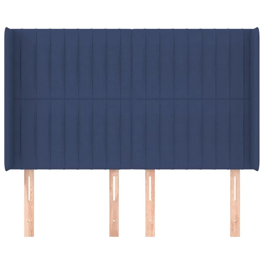 Tête de lit avec oreilles Bleu 147x16x118/128 cm Tissu - 3