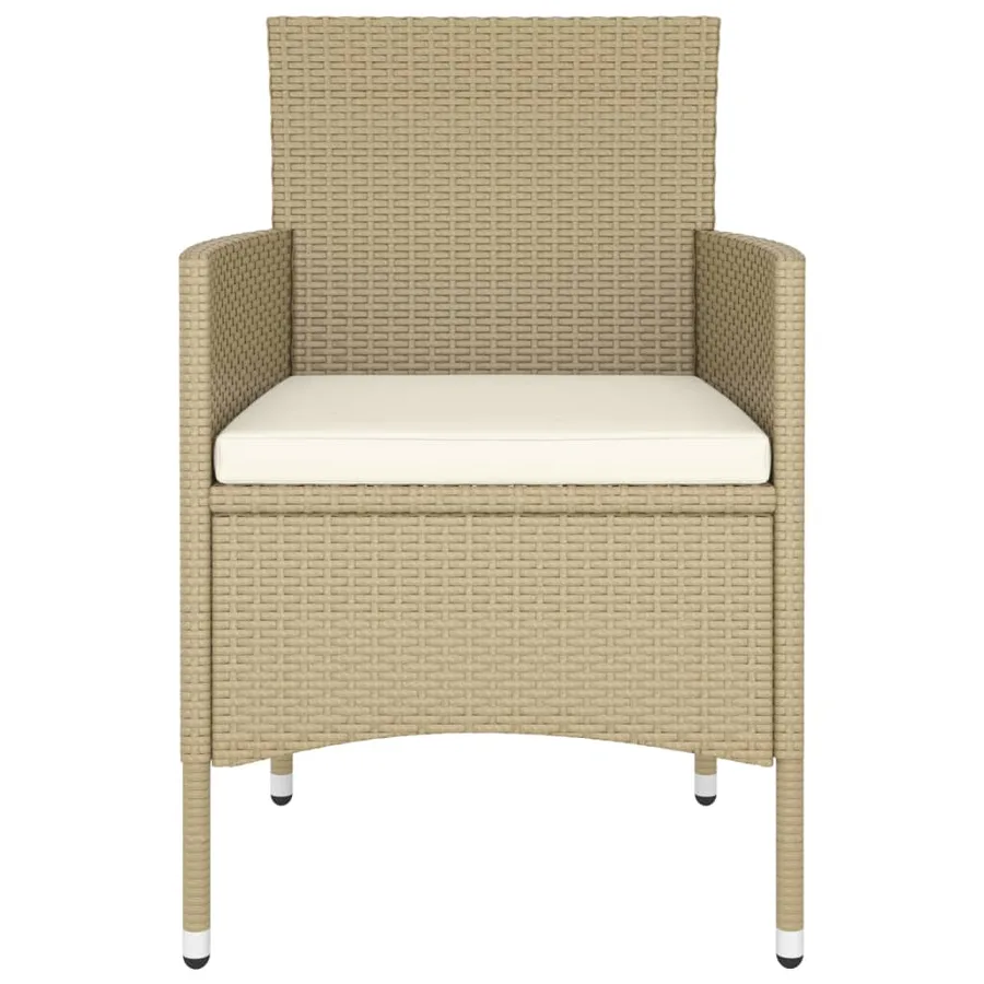 Ensemble à manger de jardin 5 pcs Résine tressée Beige - 5