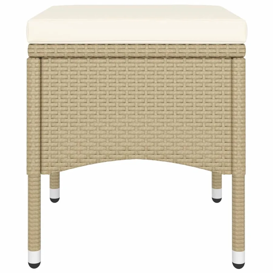 Ensemble à manger de jardin 5 pcs Résine tressée Beige - 7