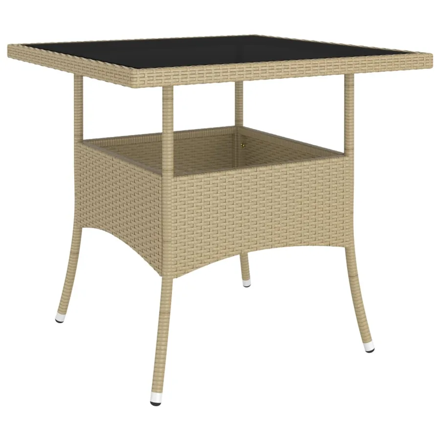 Ensemble à manger de jardin 5 pcs Résine tressée Beige - 8