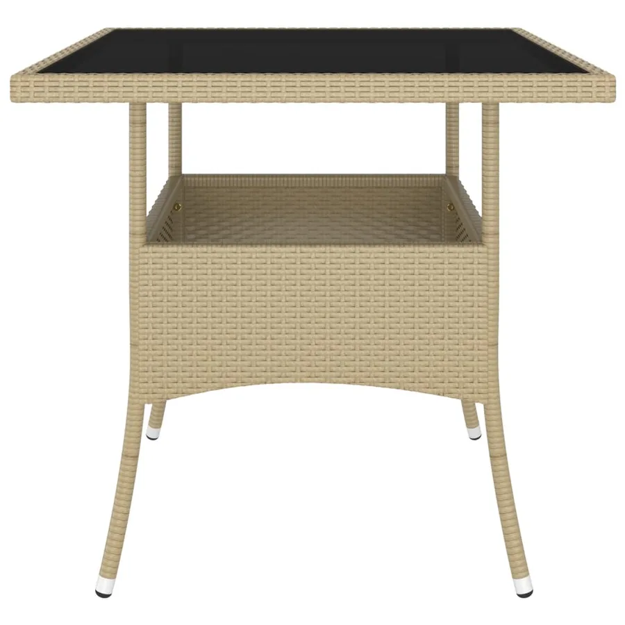 Ensemble à manger de jardin 5 pcs Résine tressée Beige - 9