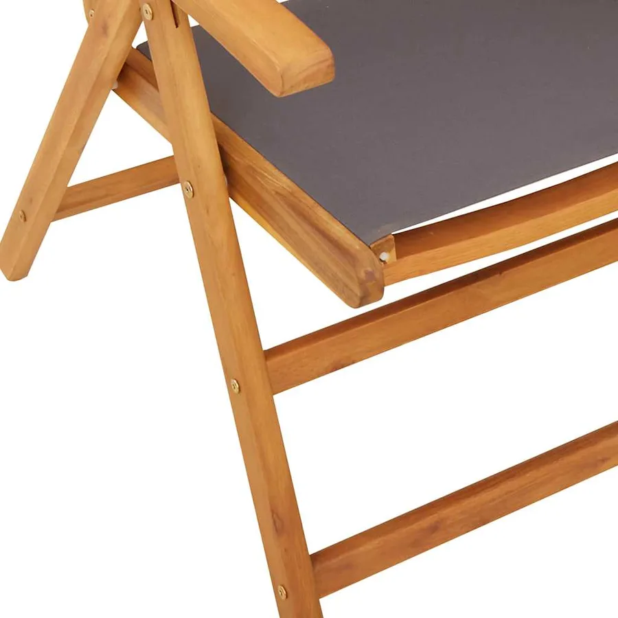 Ensemble à manger de jardin 7 pcs anthracite tissu bois massif - 9