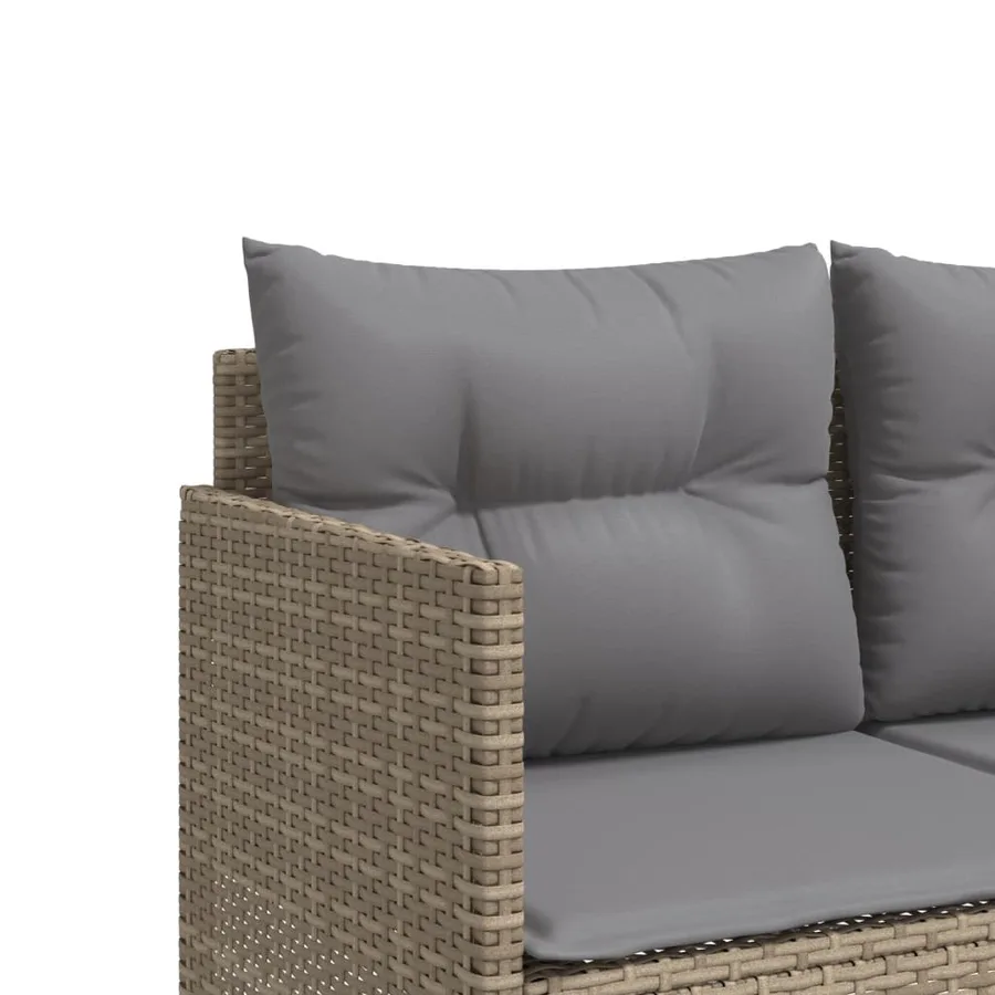 Salon de jardin avec coussins 5 pcs beige résine tressée - 6