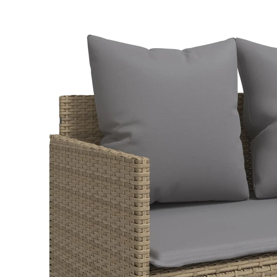 Salon de jardin avec coussins 5 pcs beige résine tressée - 6