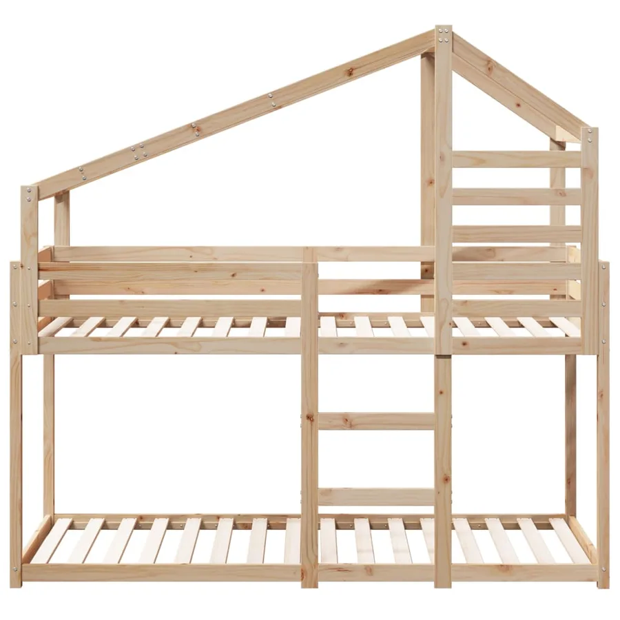 Lit superposé sans matelas 90x190 cm bois de pin massif - 4