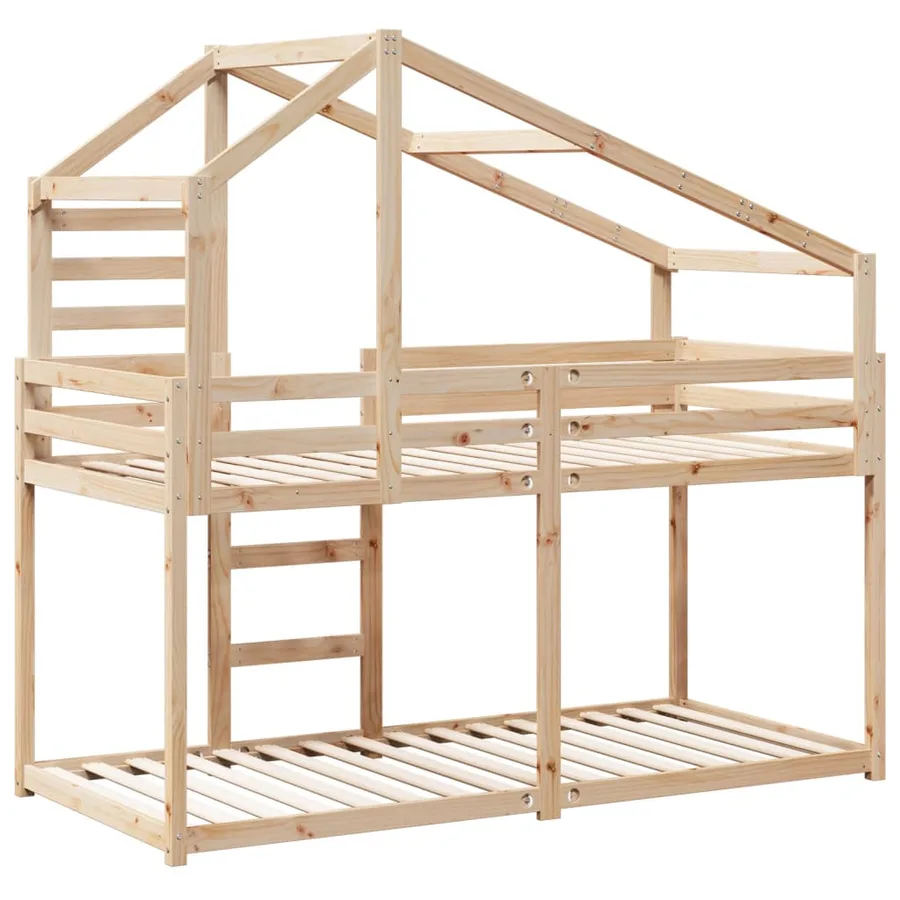Lit superposé sans matelas 90x190 cm bois de pin massif - 6