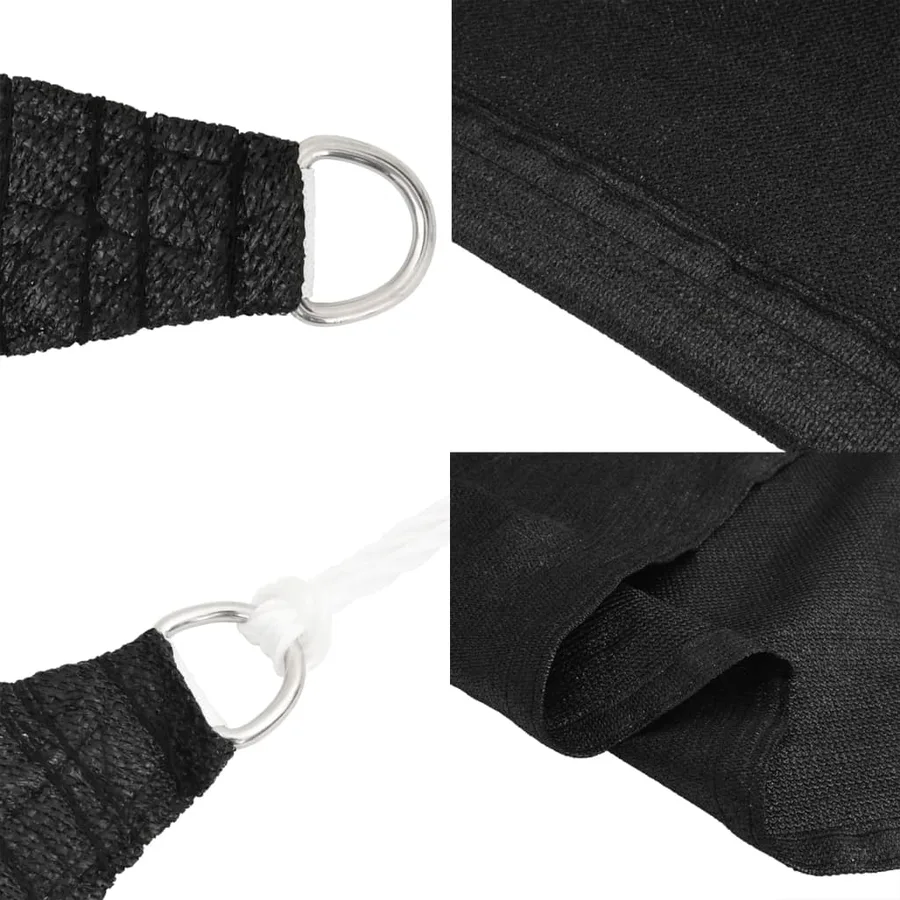 Voile d'ombrage 160 g/m² rectangulaire noir 6x8 m PEHD - 6