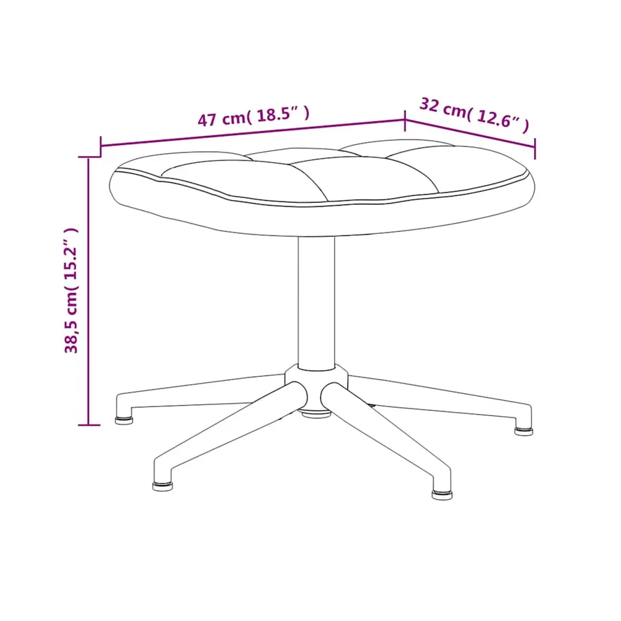 Chaise de relaxation avec tabouret Vert clair Velours - 12
