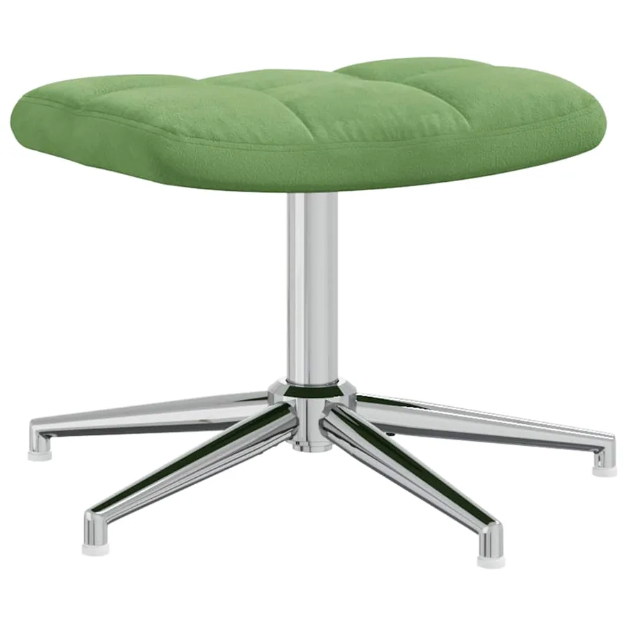 Chaise de relaxation avec tabouret Vert clair Velours - 7