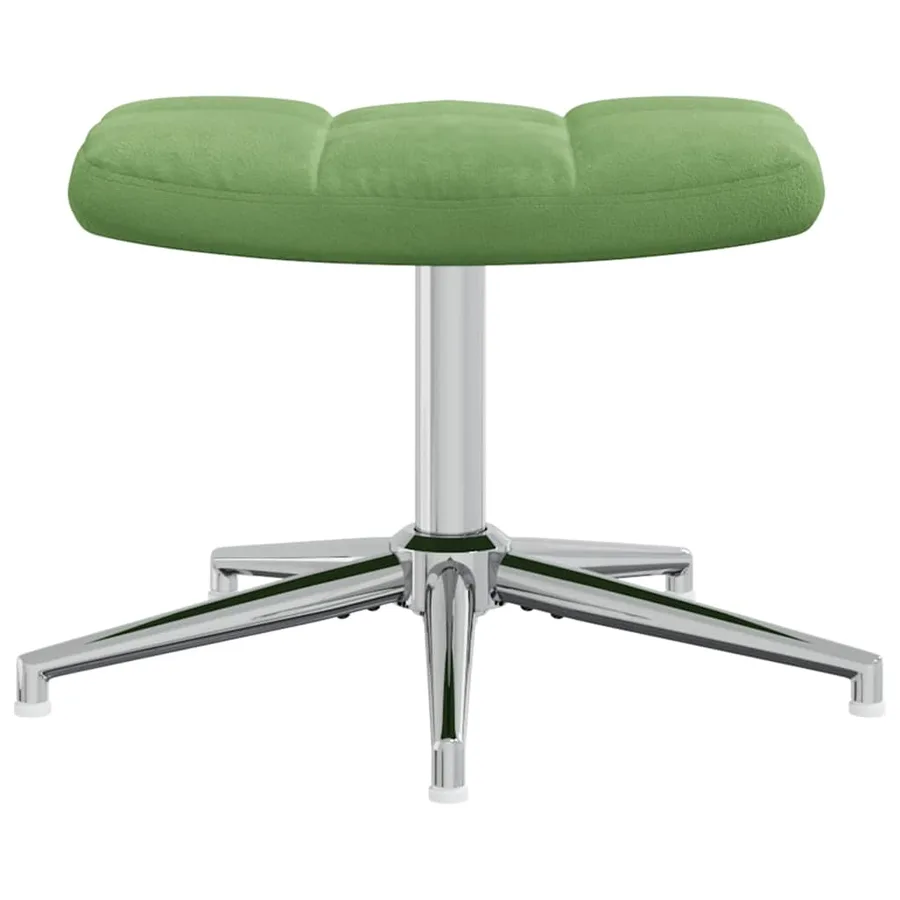 Chaise de relaxation avec tabouret Vert clair Velours - 8