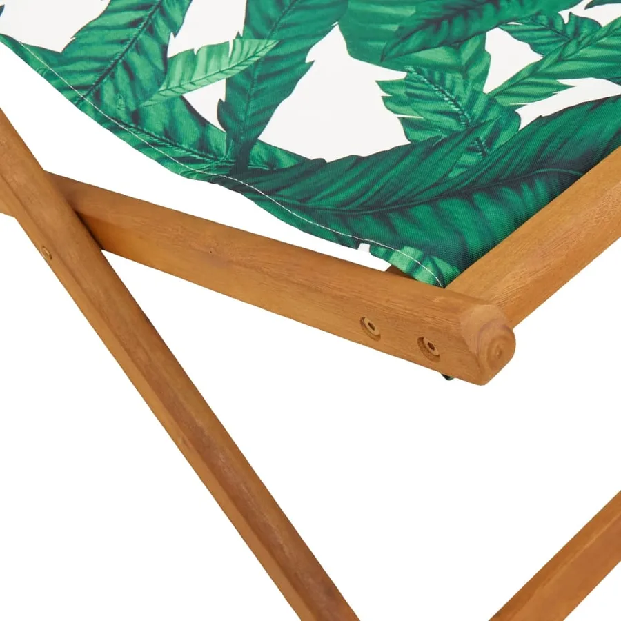 Chaises de plage pliantes lot de 2 tissu et bois massif - 10