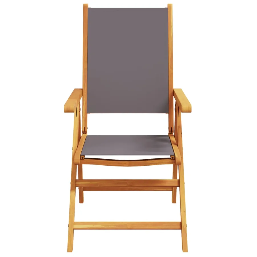 Chaises inclinables de jardin lot de 6 tissu et bois massif - 4