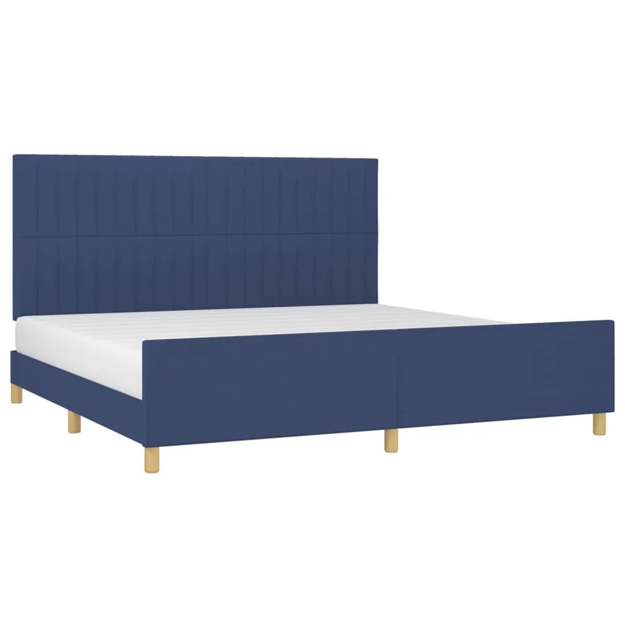 Cadre de lit sans matelas bleu 200x200 cm tissu - 3