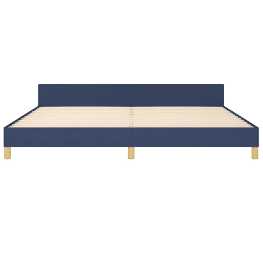 Cadre de lit sans matelas bleu 200x200 cm tissu - 6