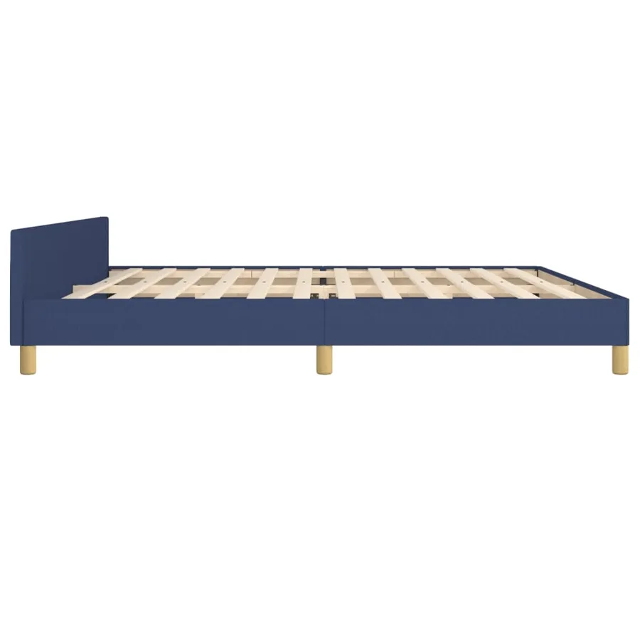 Cadre de lit sans matelas bleu 200x200 cm tissu - 7