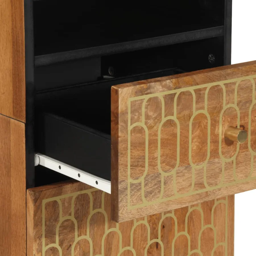 Armoire de salle de bain 38x33x160 cm bois massif de manguier - 9