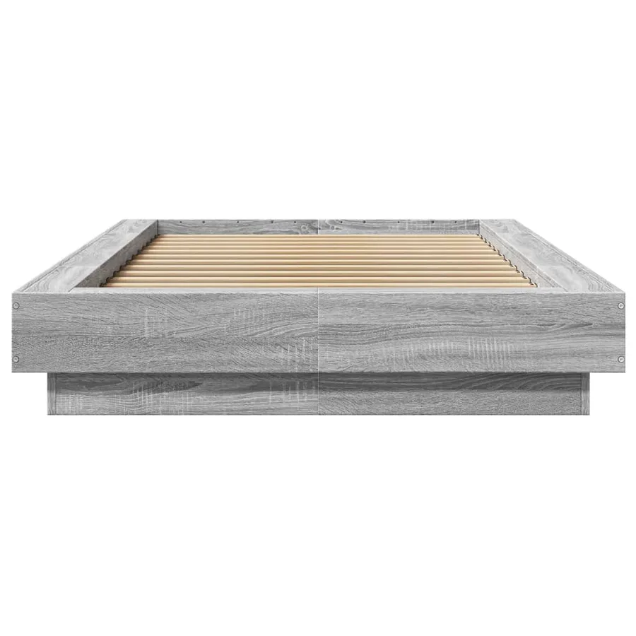 Cadre de lit et lumières LED sans matelas sonoma gris 90x200 cm - 5