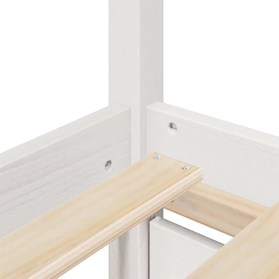 Cadre de lit sans matelas blanc 100x200 cm bois de pin massif - 8