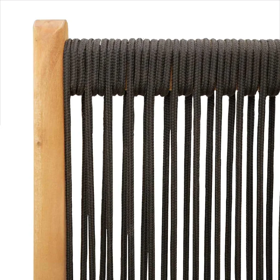 Ensemble à Manger de jardin 7pcs noir polypropylène bois massif - 10